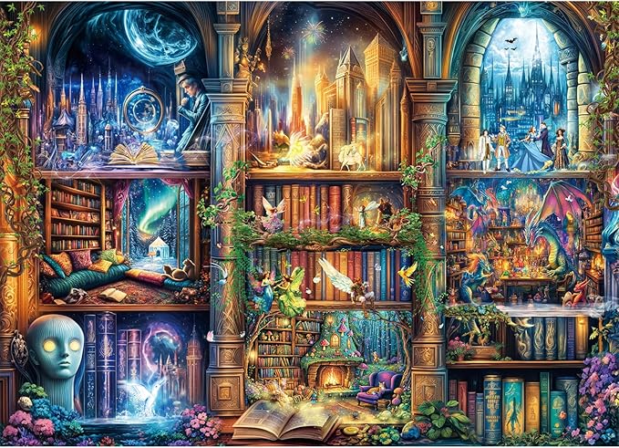 Jigsaw Puzzles for Adults 1000 Pieces, Interlock Perfectly No Dust, Impossible Difficult Hard Fun 1000 Piece Jigsaw Puzzles for Adults-1:1 Poster-Enchanted Library