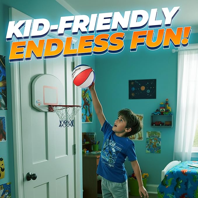 Size 3 Mini Basketballs (3 Pack) - 7-Inch Junior Rubber Basketball Set - Youth Beginner Kids Basketballs for Backyard Pool Parties, Arcade Games, Practice