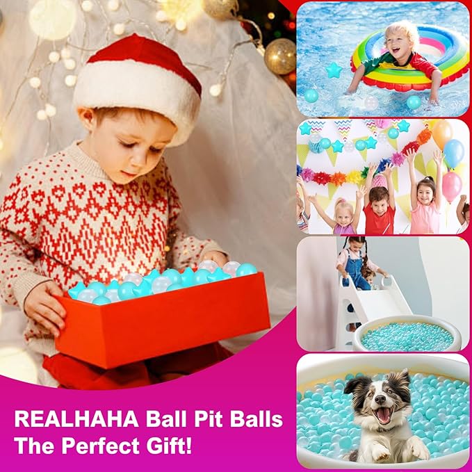 Realhaha Ball Pit Balls 50 100 200 500, Star Shapes for Babies Kids Playpen Plastic Balls for Babies Ball Pool Puppy Playballs