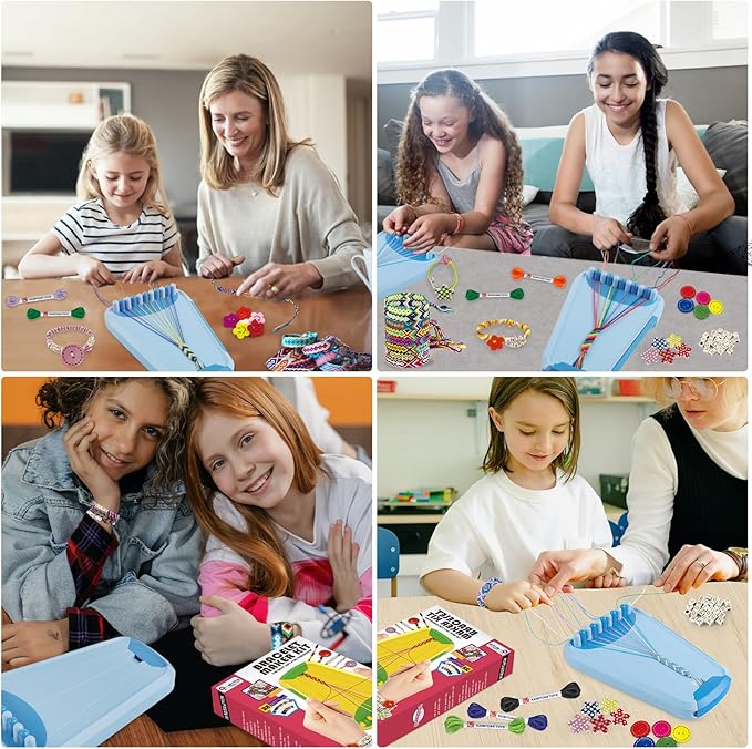 Friendship Bracelet Making Kit for Girls Ages 8-12, Kids Jewelry Making Kit with 28 Pre-Cut Threads and Letter Beads, Arts and Crafts for Kids, Birthday Easter Gifts for 6 7 8 9 10 11 12 Year Old