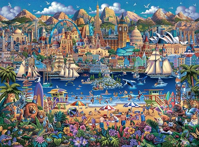 Buffalo Games - Dowdle - World Pieces - 1000 Piece Jigsaw Puzzle for Adults -Challenging Puzzle Perfect for Game Nights - Finished Size is 26.75 x 19.75