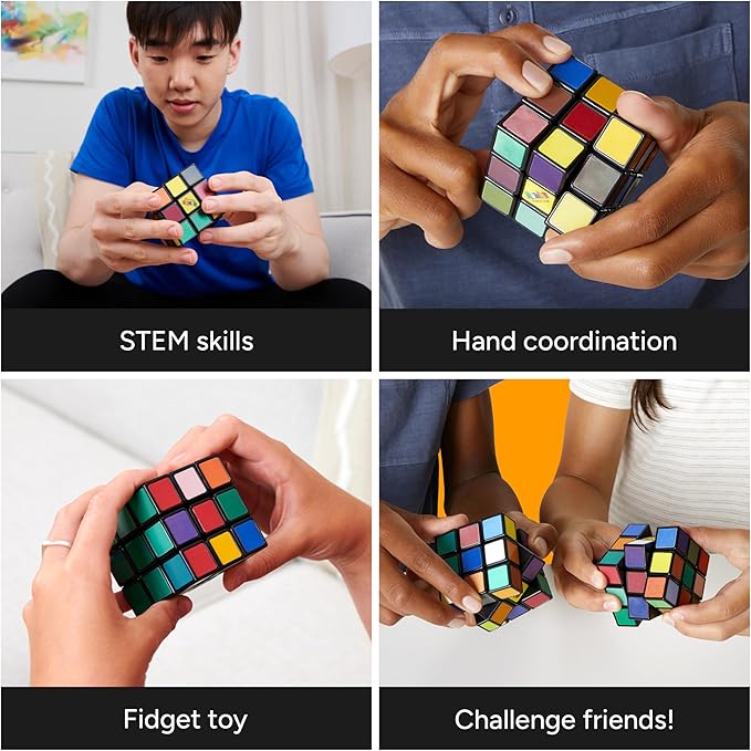 Rubik’s Cube, Impossible Cube, Advanced Color-Matching Puzzle, The Original Problem-Solving Brain Teaser Cube, Classic Color-Matching Puzzle, Fidget Toy, Sensory Puzzle for Ages 8 & Up