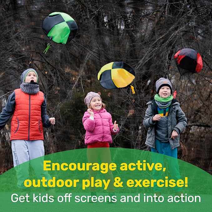 nutty toys Parachute Toys for Kids - Tangle Free Outdoor Flying Parachute Men, Top Indoor & Outside for 3 4 5 6 7 8 9 10 11 12 Year Old, Best Easter Basket Stuffers Idea 2026, Unique Boy & Girl Gifts