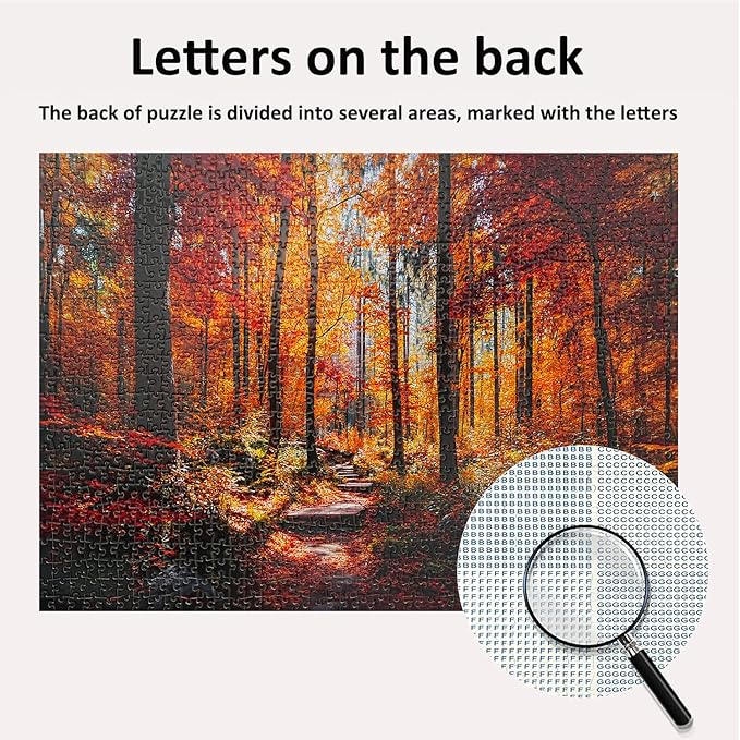 Jigsaw Puzzles for Adults 1000 Pieces Puzzles Impossible Hard Difficult Challenging Puzzles for Teens Autumn Maple Leaves Forest Tree Landscape Jigsaw Puzzle 1000 Pieces 28 x 20 inch