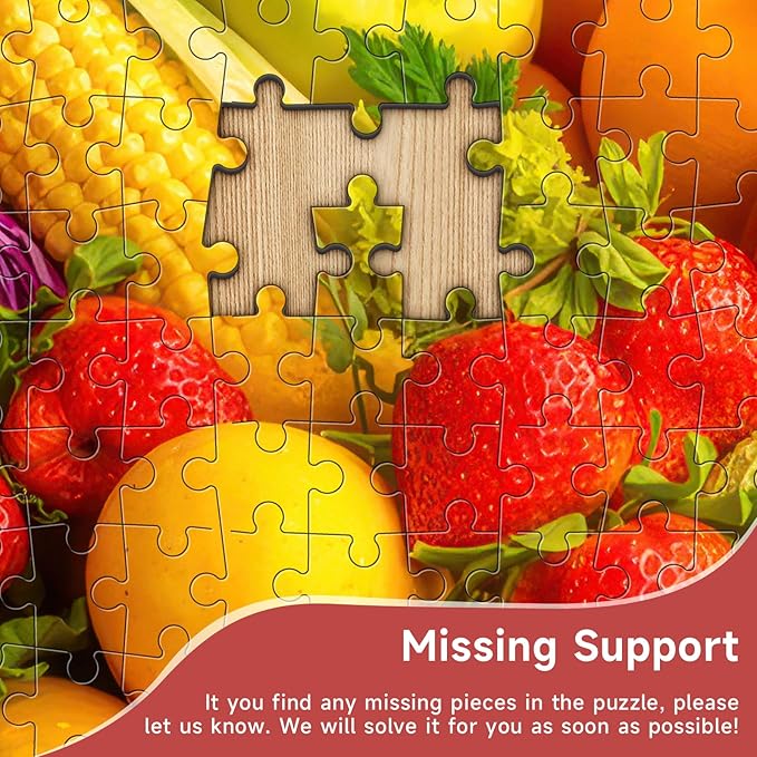 Vibrant Harvest Fruit & Vegetable Basket 1000 Piece Puzzle for Adults - Fresh Produce Art, Farm Scene, Poster & Lettered Back, 28"x20" HD, Gift for Food & Nature Lovers