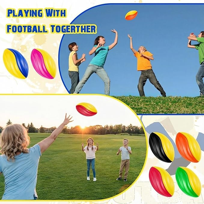 Jerify Mini Footballs for Kids Spiral Foam Football Bulk 5 Inch Soft Small Waterproof Foam Ball Sports Birthday Toddler Football for Indoor and Outdoor Game (Fashion Color,12 Pcs)
