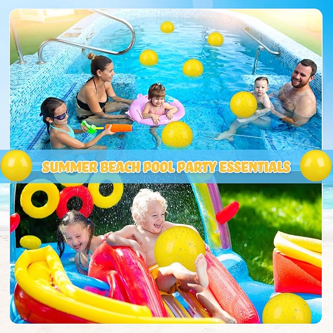 Raiten 12 Pcs Beach Ball Inflatable Beach Balls Large Inflatable Ball Floating Ball for Swimming Pool Party Favors Outdoor Activities Summer Birthday Party Supplies (Yellow,12 Inch)