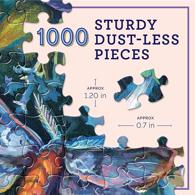 eeBoo 1000 Piece Puzzle - Moon Garden Jigsaw Puzzle for Adults, Square 23" x 23" Made with Recycled Board & Vegetable-Based Ink