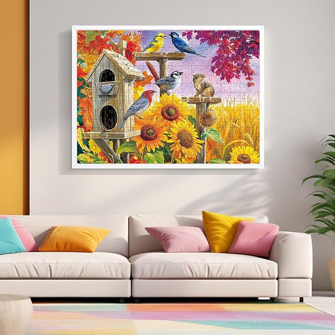 Jigsaw Puzzles 300 Pieces for Adults,Farm Birds Puzzle for Adults Kids Seniors,Recycled Cardboard Large Piece Puzzle 300 Piece,Family Activity Great Gift for Family Friends 20.5 * 15 in
