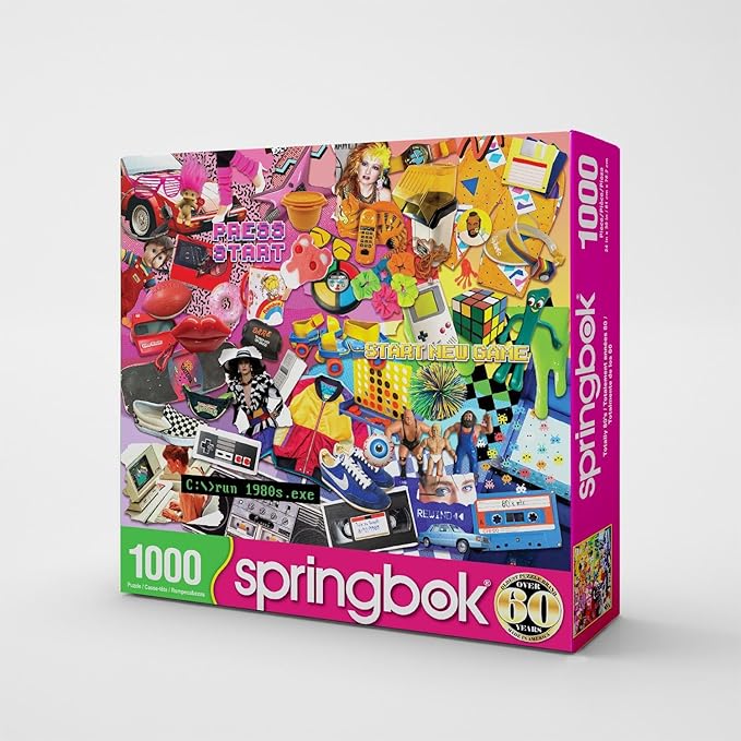 Springbok Totally 80's 1000 Piece Puzzle for Adults- If You Loved The 80's This Collage Will Bring Back Memories