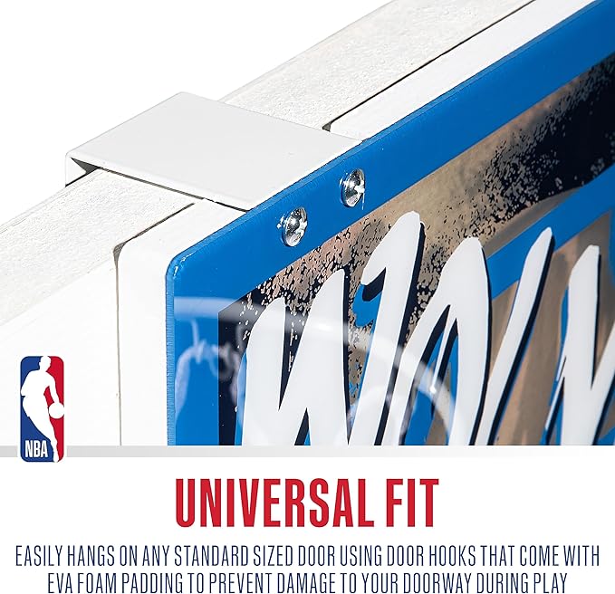 Franklin Sports NBA Team Over the Door Basketball Hoops - Kids Indoor Mini Basketball Hoop + Ball Set - NBA Fan Mini Hoops