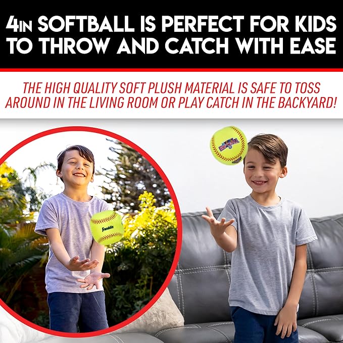 Franklin Sports MyFirst Soft Plush Sports Balls - Stuffed Plush Toy Basketball, Baseball + Football for Kids - NBA, MLB + NFL Indoor Soft Sports Balls - Fun Kids Toys + Room Decorations