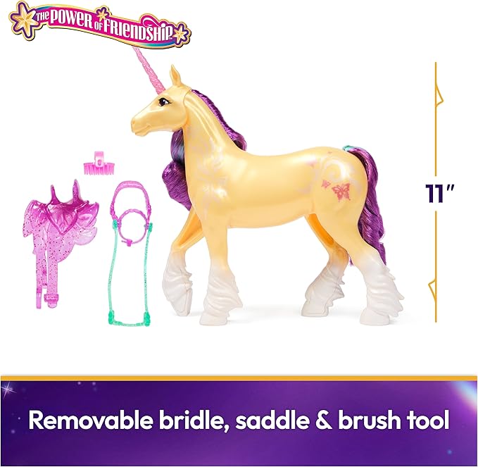 Unicorn Academy, Power of Friendship Leaf with Translucent Saddle & Bridle, 11”, Dolls & Unicorn Toys for Girls Ages 4 and up