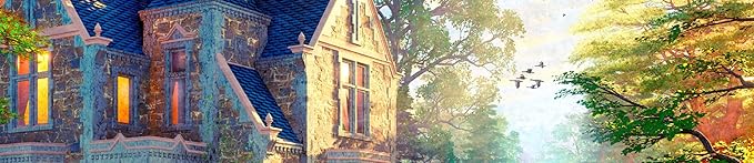 Ceaco - Gothic Fishing Lodge - 1000 Larger Sized Piece Jigsaw Puzzle - Colorful Puzzle for Adults – Precision-Cut Pieces, Beautiful Artwork, and Hours of Relaxing Fun