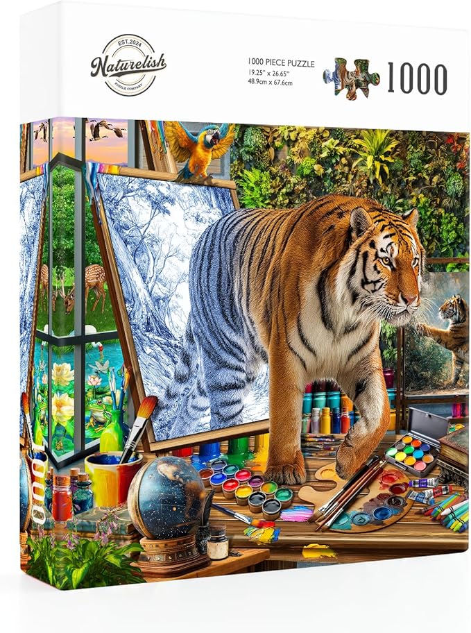 1000-Piece Puzzle for Adults - Relaxing Jigsaw Puzzle for Adults, Fun and Challenging Jigsaw Puzzles, Magic Art Studio Puzzle, 26.65 x 19.25 in