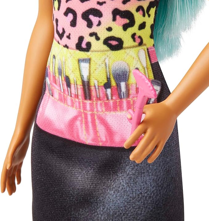 Barbie Doll & Accessories, Career Makeup Artist Doll with Teal Hair, Career-Themed Accessory like Palette and Brush