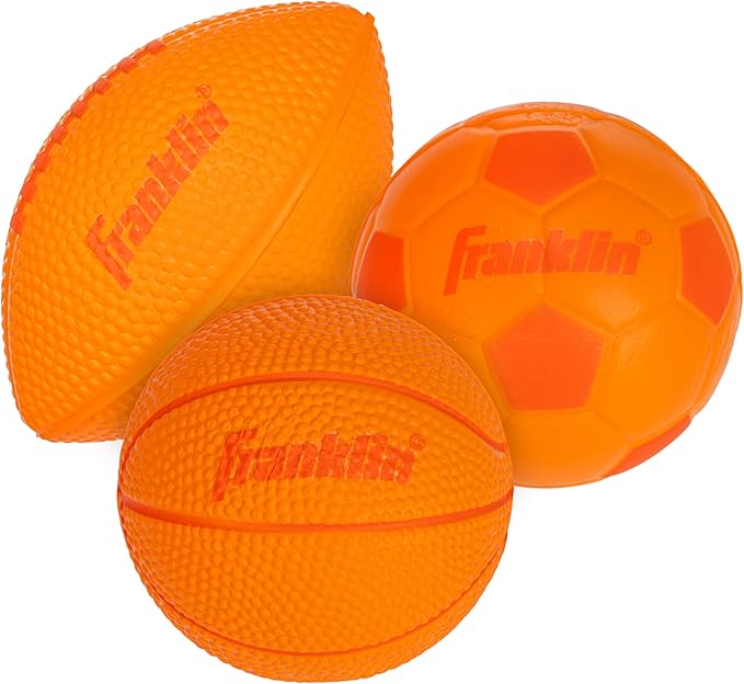 Franklin Sports Kids Foam Sports Balls - Indoor + Outdoor Soft Foam Toy Balls for Kids - Perfect Backyard + Practice