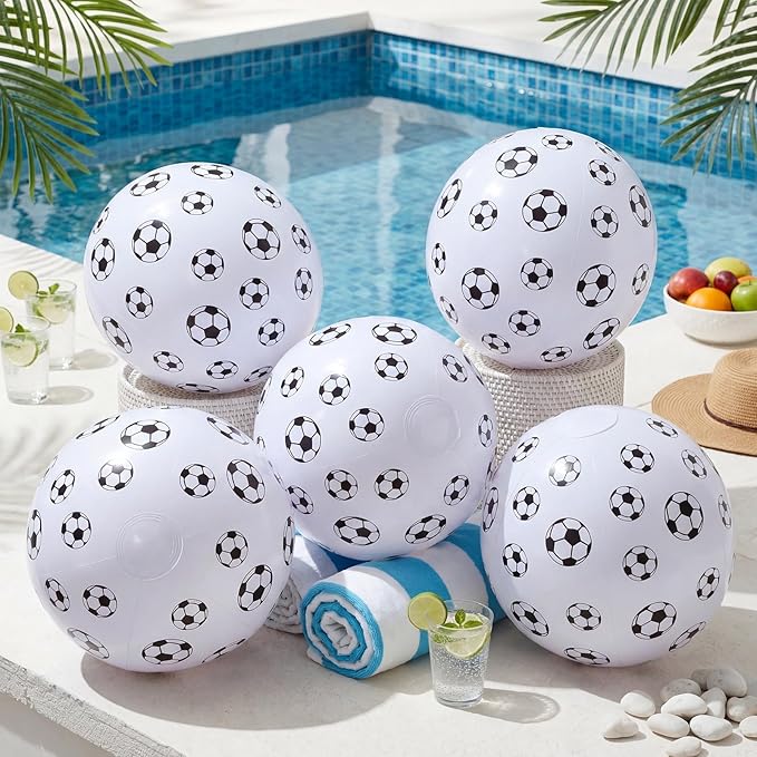 Lewtemi Inflatable Beach Balls Large Sport Ball Pool Toys for Birthday Summer Beach Water Games, Themed Party Decorations Party Favors