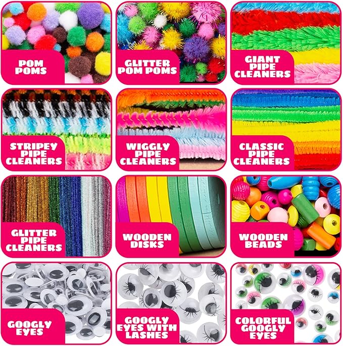 Arts & Crafts Kit for Kids - Special Bundle, Deluxe Craft Chest & XXXL Craft Bag - 5000+ Pieces
