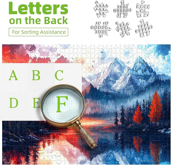 500 Pieces for Adults Puzzles, Natural Mountain Landscape Jigsaw Puzzles for Wall Art Party Game Family Decoration Gifts, Finished Size 23" x 15"