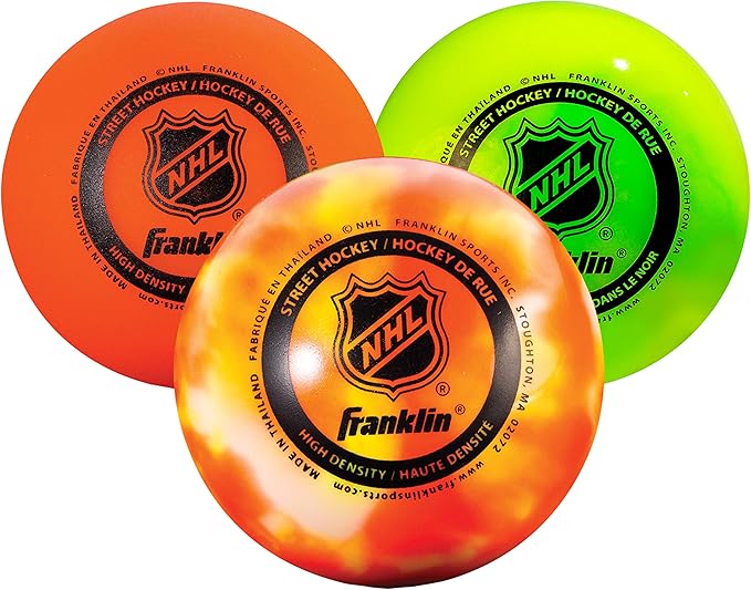 Franklin Sports NHL Street Hockey Balls - No Bounce Outdoor Street + Roller Hockey Balls - Official Size for Youth + Adult Street Hockey - Assorted Colors - 1, 2, 3, and 15 Bulk Packs