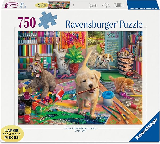 Ravensburger Cute Crafters - Large Format Jigsaw Puzzle for All Ages | 750 Unique Pieces | Softclick Technology FSC Certified | Ideal for Brain Game & Educational Fun