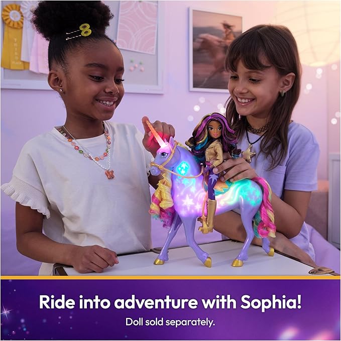 Unicorn Academy, Interactive Rainbow Light-up Wildstar with Lights, Sounds & Music, Easter Gifts Idea, Dolls & Unicorn Toys for Girls Ages 4 and up