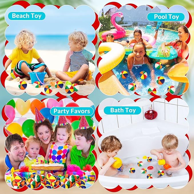 Jerify 48pcs Mini Beach Stress Balls 2.5 Inch PU Foam Relief Stress Squeeze Ball Beach Party Favors Small Summer Pool Relief Toys for Kids Birthday Hawaiian Luau Party Pool Water Games(Usual Color)