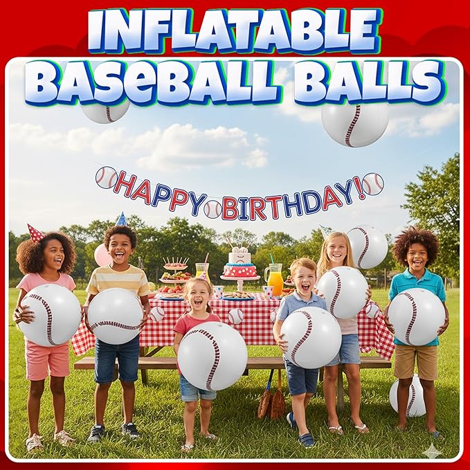 Inflatable Beach Balls (6 Pack) - 16-Inch Durable PVC Blow Up Beach Balls for Kids, Easy to Inflate, Summer Pool Float, Party Favors, Sports Theme Decorations, Giveaways & Outdoor Toys