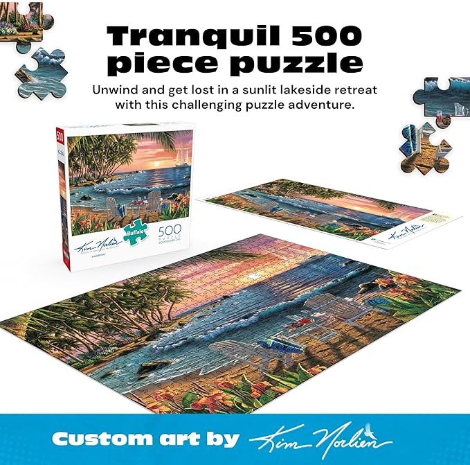 Buffalo Games - Summertime - Kim Norlien - 500 Piece Jigsaw Puzzle for Adults, Challenging Puzzle Perfect for Game Nights, Bonus Diagram Included, Finished Size 21.25 x 15.00, Made in the USA
