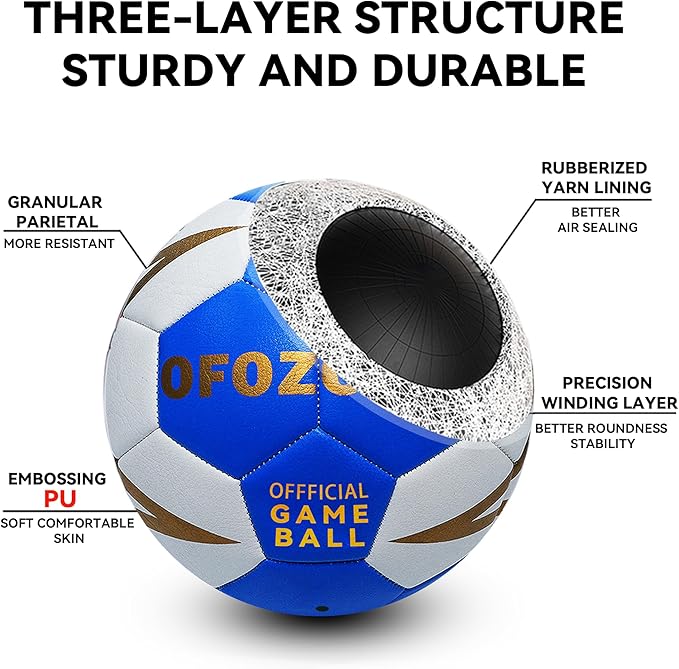 Soccer Ball Size 3,4,5 Two Pack,Classic Indoor Outdoor Soccer with 1 Pump 2 Net Bag and 2 Needle,Long-Lasting for Training, Games, Outdoor & Indoor Play Ideal Gift for Boys Girls Youth Adult