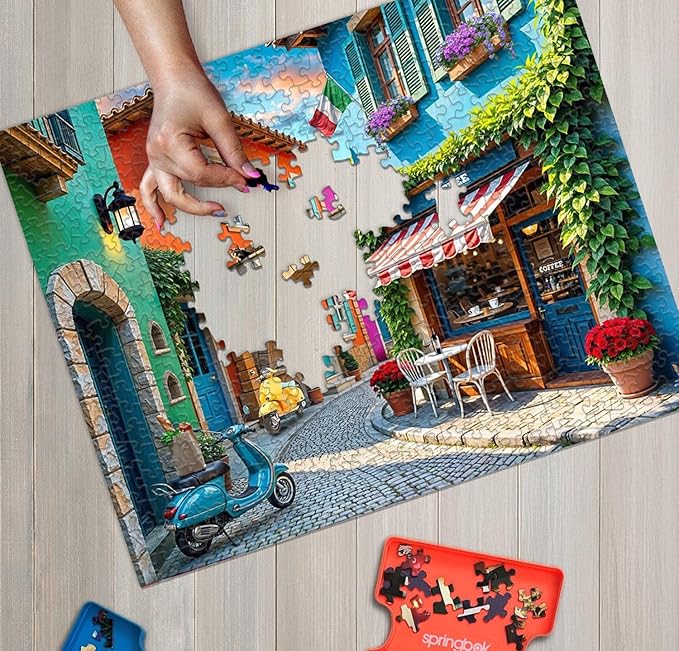 Springbok Streets of Italy 500 Piece Jigsaw Puzzle for Adults - Colorful Italian Village - Unique Cut Pieces - Made in USA