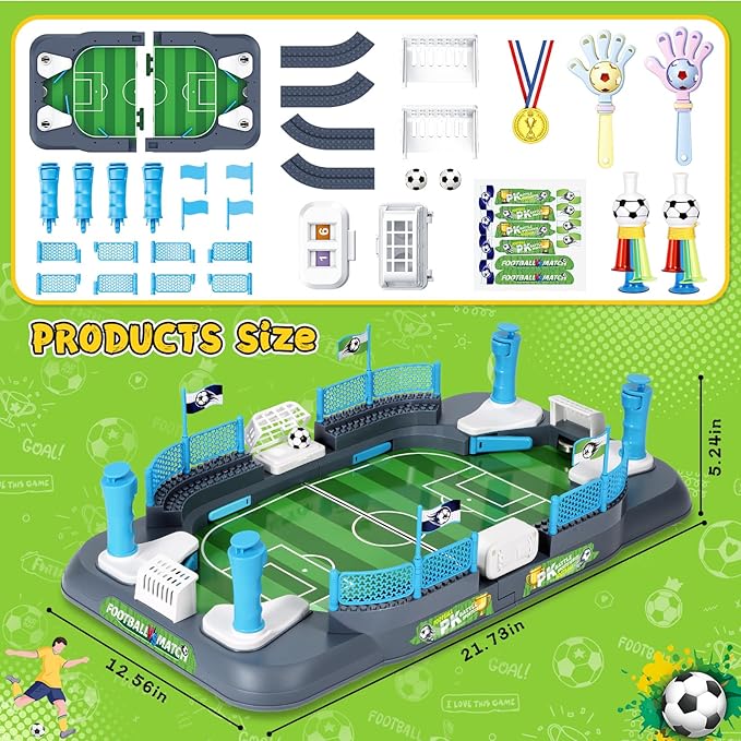 Soccer Board Game for Kids, Mini Foosball Table Game, Portable Tabletop Interaction Pinball Sports Game Toy, Indoor Family Playroom Party Birthday Toy Gift for 3 4 5 6 7 8-12 Year Old Boys Girls