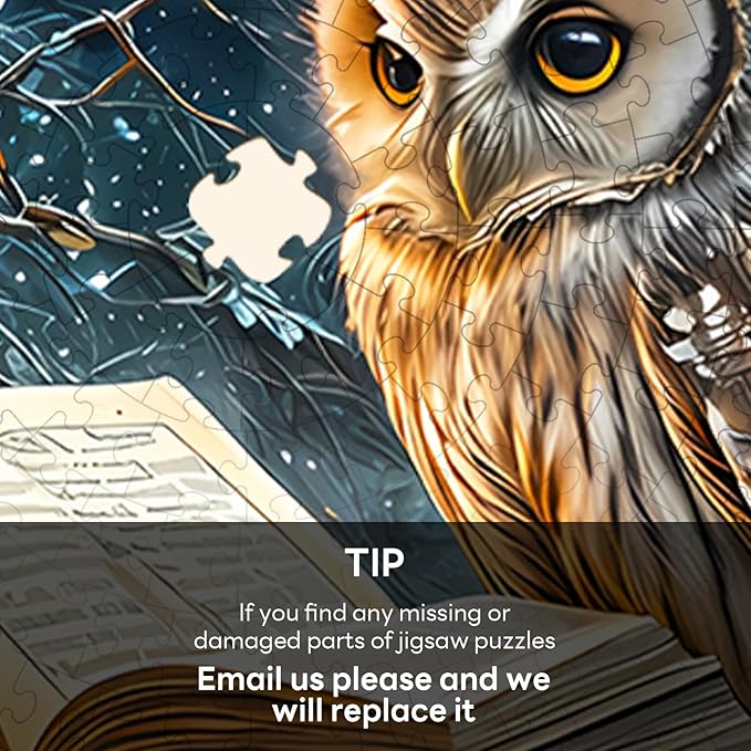 Masseruon 1000 Piece Puzzle for Adults, 26.6 * 26.6in Moonlit Owl Puzzle for Adults, 1000 Pieces Jigsaw Puzzles, Adult Puzzles Game, Unique Gift for Women Men