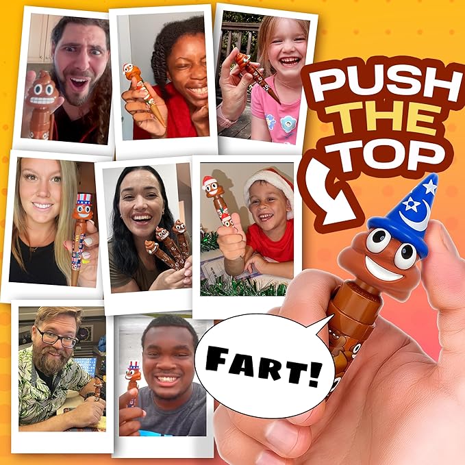 Farting Poop Pen with 7 Funny Fart Sounds - Easter Basket Stuffers for Teens & Kids, Silly Novelty Gag Gift for Boys & Girls, Easter Toys Essentials, Great for Birthdays, Funny Gift (Wizard)