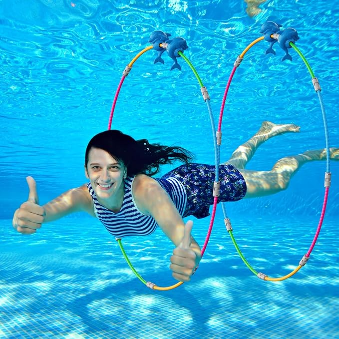 Pool Toys for Kids, 2-Pack Underwater Sports Swim Thru Rings for Kid, Ideal Pool Games Swiming Rings Toy for Boys/Girls Aged 5, 6, 7, 8, 9, 10, 11,12