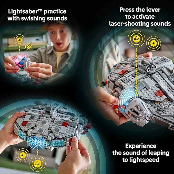 LEGO Star Wars SMART Play: Millennium Falcon Starship Building Toy for Kids - Compatible Set with 4 SMART Tags and 4 Minifigures - Gift for Boys, Girls and Fans Ages 9+ - 75426