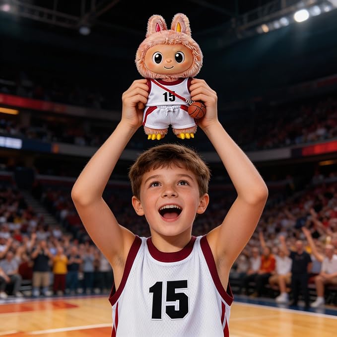 Sports-Themed Basketball 3-Piece Set,is Suitable for a 17cm Dolls, Dolls Clothing Accessories (NO.15 - Red&White)【 Key Point 】 ：Only Clothes, no Dolls.