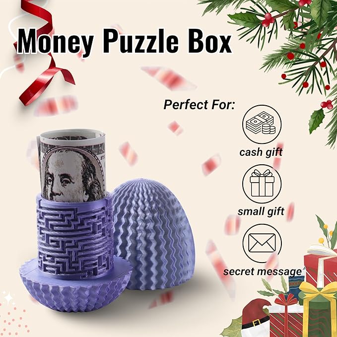 Maze Egg Money Puzzle Gift Box: Available in 4 Unique Internal Designs - Secret Cash Holder & Surprise Gift Container for Easter, Birthday, Wedding - Fun Brain Teaser Toy for Kids & Adults