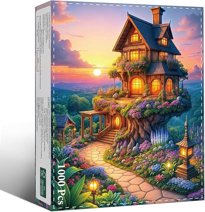 Puzzles for Adults 1000 Pieces, Jigsaw Puzzle for Adults, Fun Challenging Puzzle, Fairytale Tree House Puzzles, Interlock Perfectly No Dust, Gifts for Friends Teacher Father's Day