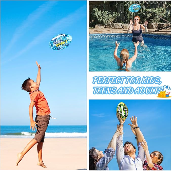 2 Pieces Water Football for Kids 9 Inch Swimming Pool Waterproof Outdoor Beach Football Pool Game for Kids Teens Adults