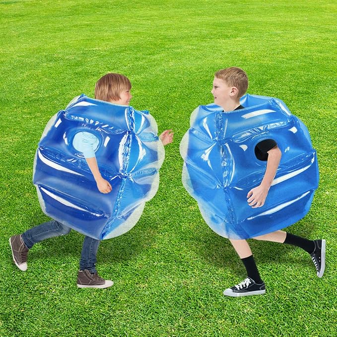 ZHUYNXIR 2 PC Sumo Balls for Kids, Kids Bumper Bounce Balls, Kid Sumo Balls, Lawn Game Ball for Child Outdoor Team Gaming Play, 24 inch, Blue+Blue.