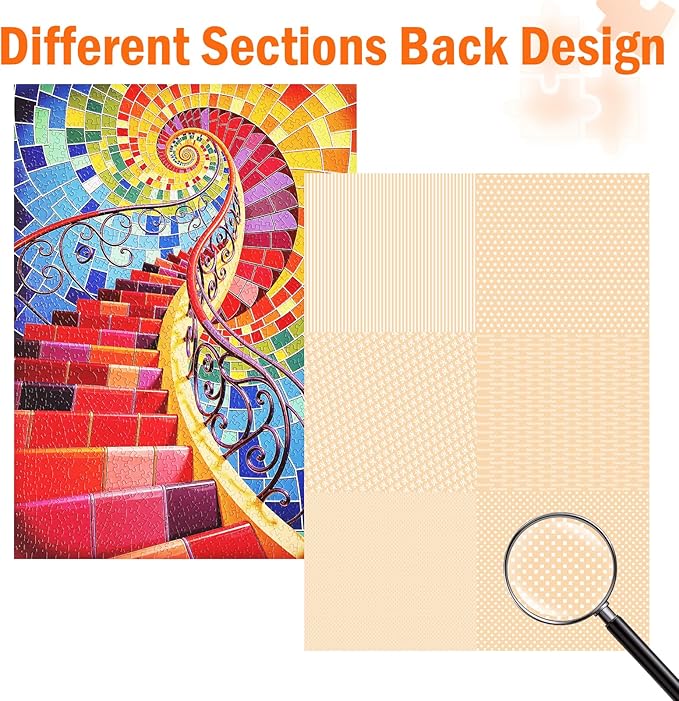 Jigsaw Puzzles for Adults 1000 Pieces, Vibrant Colorful Difficult Challenging Unique Puzzle for Game Night Family Home Decor, 20x27 Inches, Rainbow Ladder