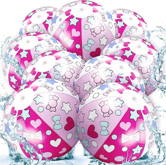 12 Pack Hello Cat Beach Ball 8.5 in Inflatable Beach Balls Bulk for Kids & Adults Cartoon Swimming Pool Toys Pool Party Favors for Birthday Summer Outdoor