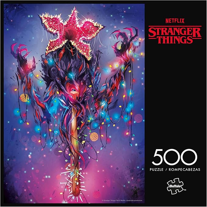 Buffalo Games – Stranger Things Demogorgon Lights 500 Piece Jigsaw Puzzle Colorful Puzzle for Adults – Precision-Cut Pieces, Beautiful Artwork, and Hours of Relaxing Fun