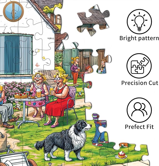 Jigsaw Puzzles for Adults 1000 Pieces, Interlock Perfectly No Dust, Impossible Difficult Hard Fun 1000 Piece Jigsaw Puzzles for Adults-1:1 Poster-Warm Courtyard