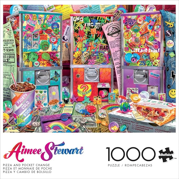 Buffalo Games - Aimee Stewart - Pizza and Pocket Change - 1000 Piece Jigsaw Puzzle for Adults -Challenging Puzzle Perfect for Game Nights - Finished Size is 26.75 x 19.75
