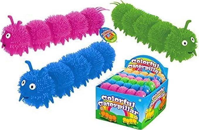 Toysmith Colorful Caterpillar Puffer Ball Party Set Bundle - (Assorted Colors) by Toysmith