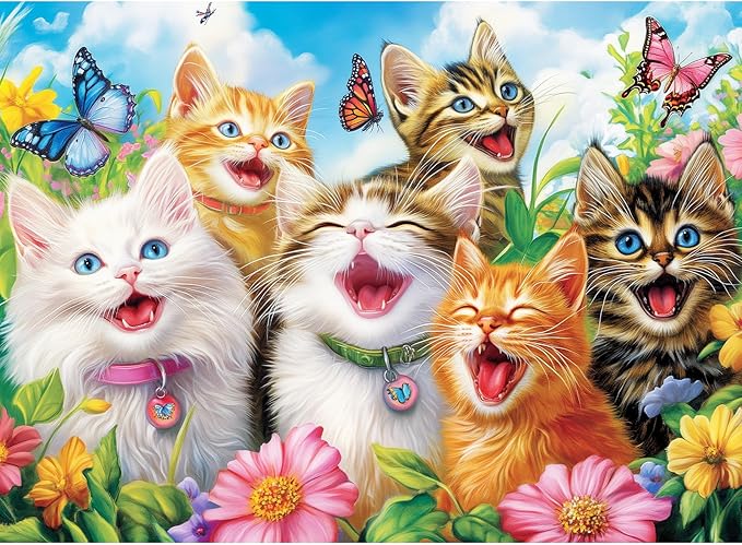 500 Piece Puzzles for Adults, Laughing Cats Large Piece Jigsaw Puzzle for Adults Seniors,Recycled Cardboard Puzzle 500 Piece,Family Activity Great Gift for Family Friends 20.5 * 15 in
