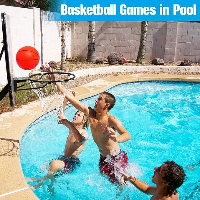 TNELTUEB Mini Basketball Replacement 8.5 Inch Pool Basketballs Ball Hoop Indoor Outdoor Toy, Fits All Standard Swimming Pool Basketball Hoop Pool Game Toy Water Games